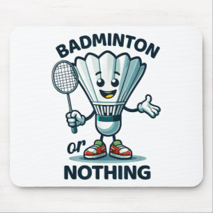 Badminton Forever Cartoon Shuttle And Racket Graph Mouse Pad