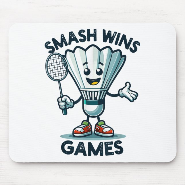 Badminton Forever Cartoon Shuttle And Racket Graph Mouse Pad (Front)