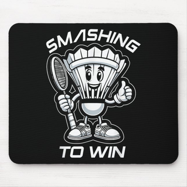 Badminton Forever Cartoon Shuttle And Racket Graph Mouse Pad (Front)