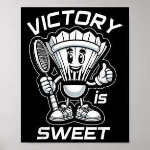 Badminton Forever Cartoon Shuttle And Racket Graph Poster