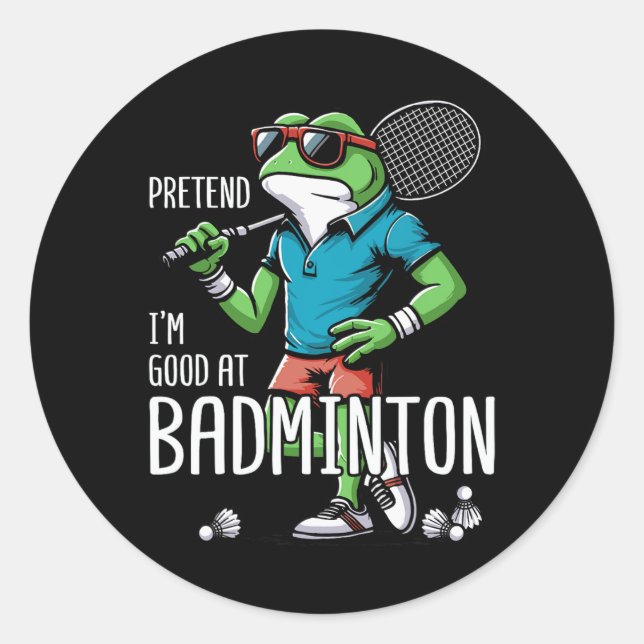 Badminton Frog Shuttle Poona  Classic Round Sticker (Front)