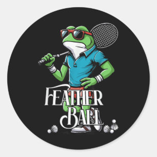 Badminton Frog Shuttle Poona  Classic Round Sticker