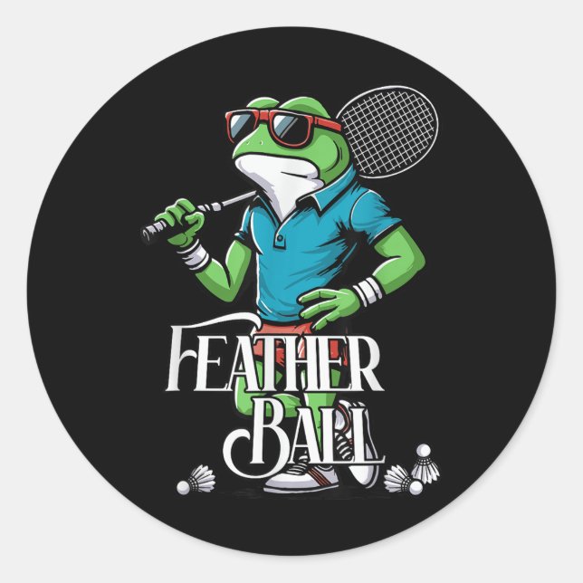 Badminton Frog Shuttle Poona  Classic Round Sticker (Front)