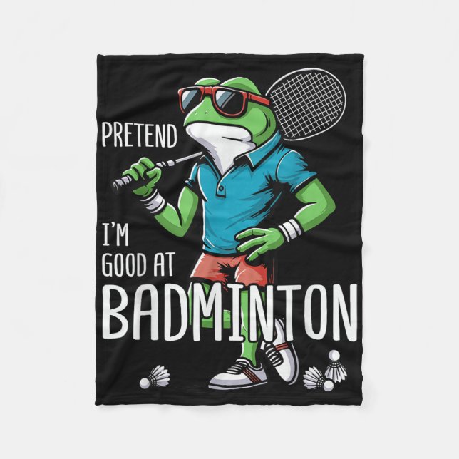 Badminton Frog Shuttle Poona  Fleece Blanket (Front)