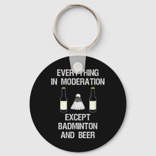 Badminton - Funny Badminton Player And Beer Key Ring
