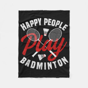 Badminton Game Coach Happy Shuttle Badminton Playe Fleece Blanket