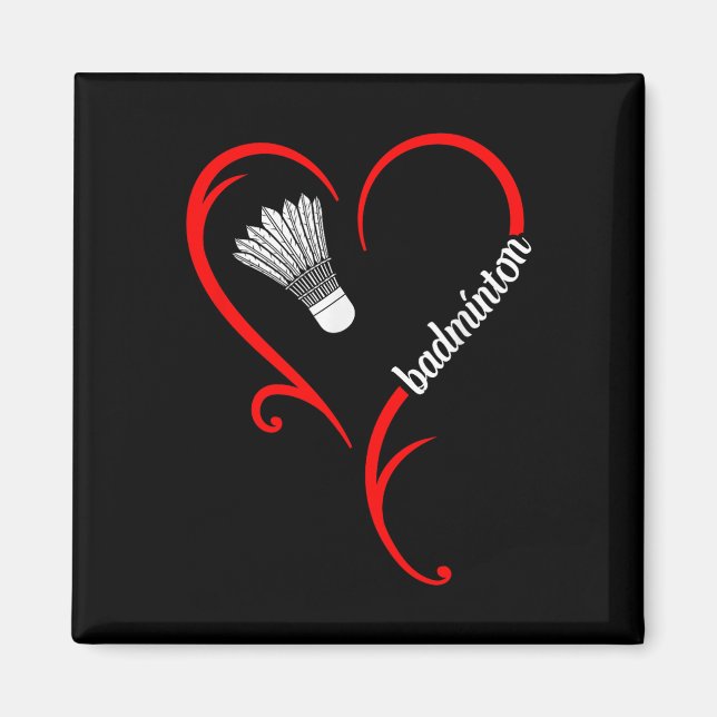 Badminton Game Coach Shuttle Player Badminton Play Magnet (Front)