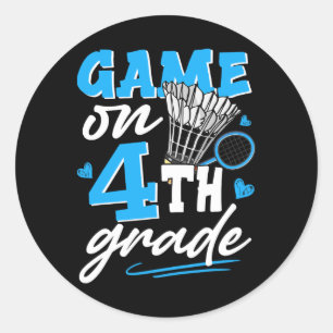 Badminton Game On 4th Grade Boys Girls Back To Sch Classic Round Sticker