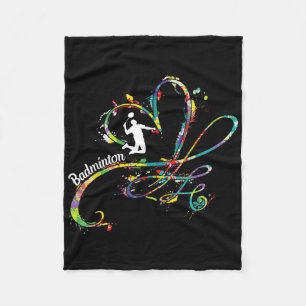Badminton Game Player Shuttle Player Badminton Fleece Blanket