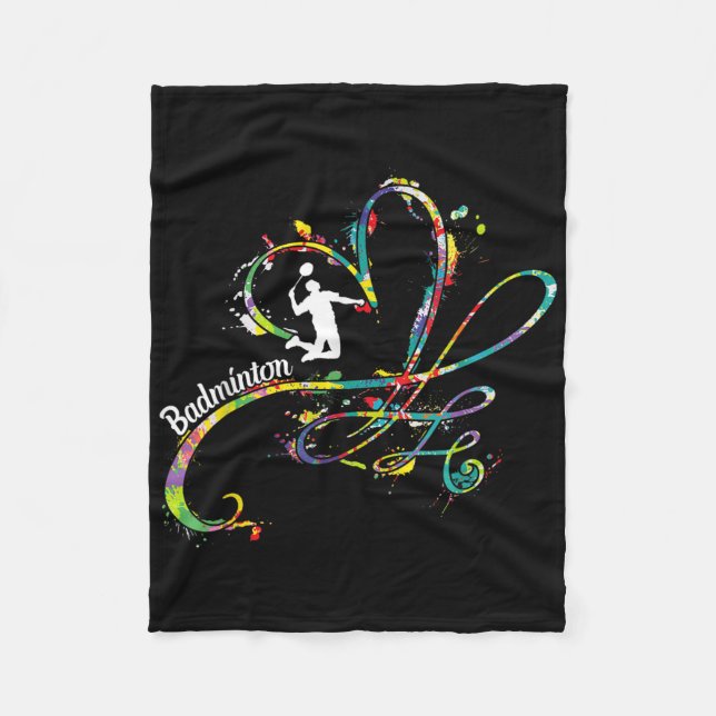 Badminton Game Player Shuttle Player Badminton  Fleece Blanket (Front)