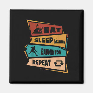 Badminton Game Repeat Shuttle Retro Badminton Play Magnet