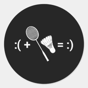 Badminton Game Shuttle Sport Badminton Classic Round Sticker