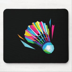 Badminton Game Shuttle Sport Badminton Pop Art  Mouse Pad