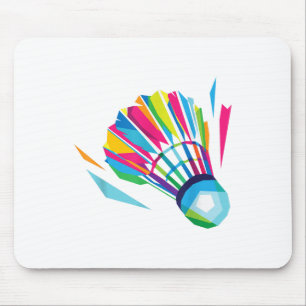Badminton Game Shuttle Sport Badminton Pop Art Mouse Pad