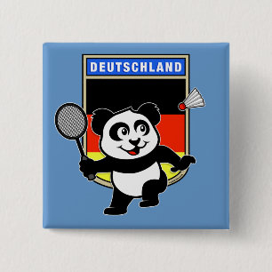 Badminton Germany Panda 15 Cm Square Badge