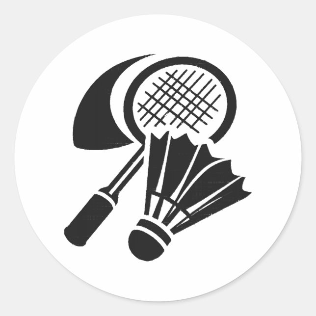 Badminton gift ideas classic round sticker (Front)