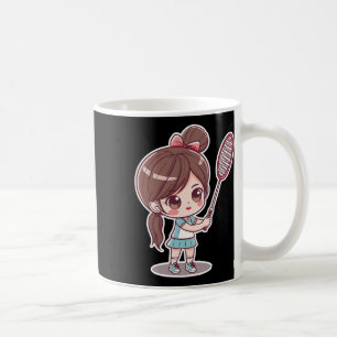 Badminton Girl Comic Style Shuttle Game For Girls  Coffee Mug