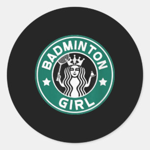 Badminton Girl For Teens On School Team Funny Classic Round Sticker