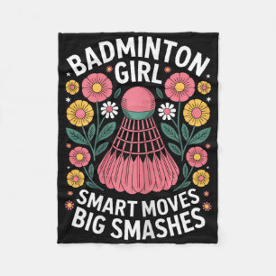 Badminton Girl Shuttle Funny Badminton  Fleece Blanket
