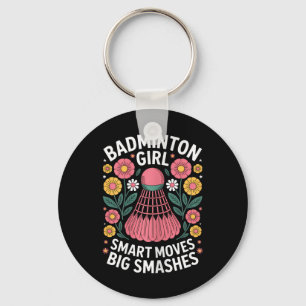 Badminton Girl Shuttle Funny Badminton Key Ring