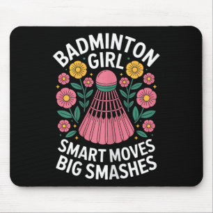 Badminton Girl Shuttle Funny Badminton Mouse Pad