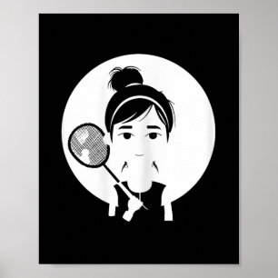 Badminton Girl Shuttle Player For Girls  Poster
