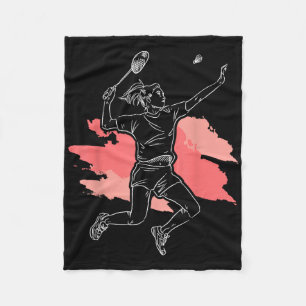 Badminton Girl - Smash Shuttle Athlete Sports  Fleece Blanket