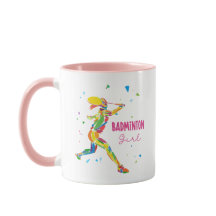 Badminton Girl Vibrant Abstract Player Graphic