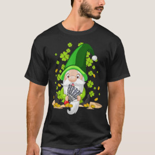Badminton Gnome Lucky Shamrock Irish St Patrick's T-Shirt