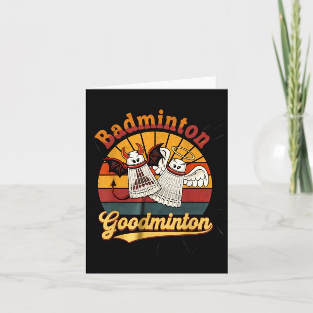 Badminton Goodminton Funny Sports Humour  Card (Front)