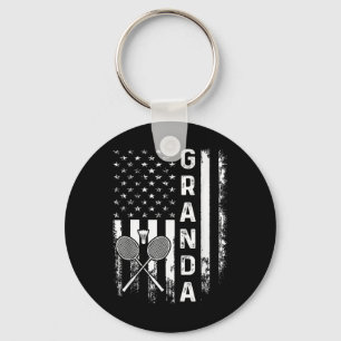 Badminton Granda American Flag Vintage Christmas X Key Ring