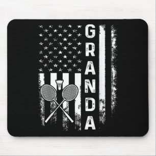 Badminton Granda American Flag Vintage Christmas X Mouse Pad