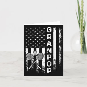Badminton Granpop American Flag Vintage Christmas  Card