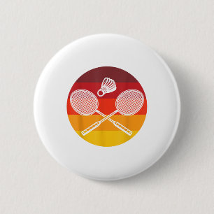 Badminton Graphic Badminton Player Shuttle Sports 6 Cm Round Badge