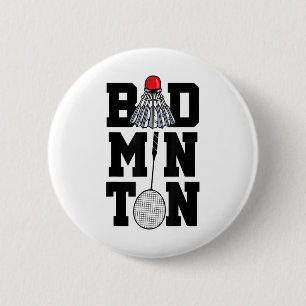 Badminton Graphic Badminton Player Shuttle Sports 6 Cm Round Badge