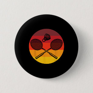 Badminton Graphic Badminton Player Shuttle Sports 6 Cm Round Badge