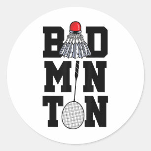 Badminton Graphic Badminton Player Shuttle Sports Classic Round Sticker
