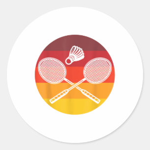 Badminton Graphic Badminton Player Shuttle Sports Classic Round Sticker