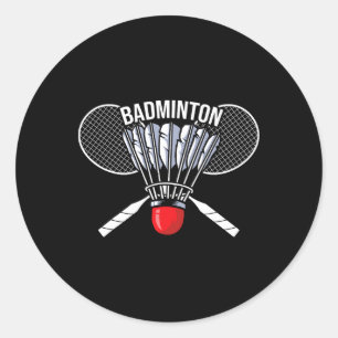 Badminton Graphic Badminton Player Shuttle Sports  Classic Round Sticker