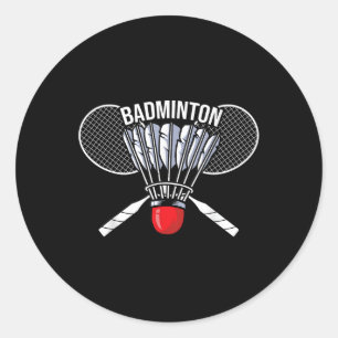 Badminton Graphic Badminton Player Shuttle Sports  Classic Round Sticker
