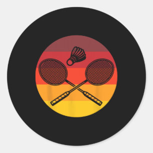 Badminton Graphic Badminton Player Shuttle Sports  Classic Round Sticker
