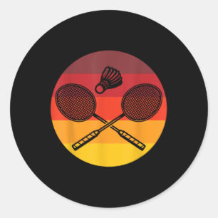 Badminton Graphic Badminton Player Shuttle Sports Classic Round Sticker