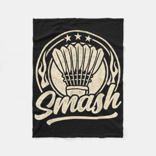Badminton Graphic Badminton Player Shuttle Sports  Fleece Blanket