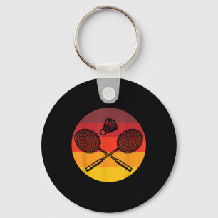 Badminton Graphic Badminton Player Shuttle Sports Key Ring