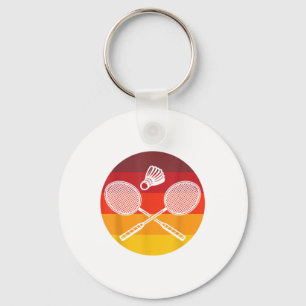 Badminton Graphic Badminton Player Shuttle Sports Key Ring