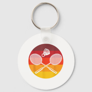 Badminton Graphic Badminton Player Shuttle Sports Key Ring