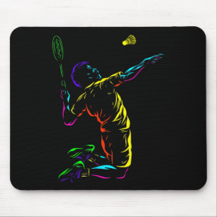Badminton Graphic Badminton Player Shuttle Sports Mouse Pad