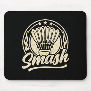 Badminton Graphic Badminton Player Shuttle Sports Mouse Pad