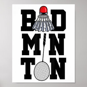 Badminton Graphic Badminton Player Shuttle Sports Poster