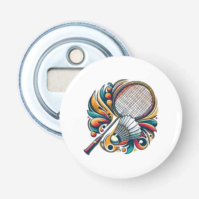 Badminton Graphic Bottle Opener (Front)